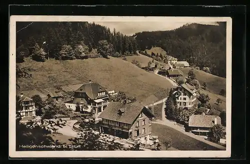 AK Heiligenschwendi b. Thun, Blick auf die Villen am Hang