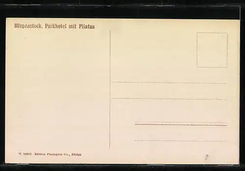 AK Bürgenstock, Parkhotel mit Pilatus