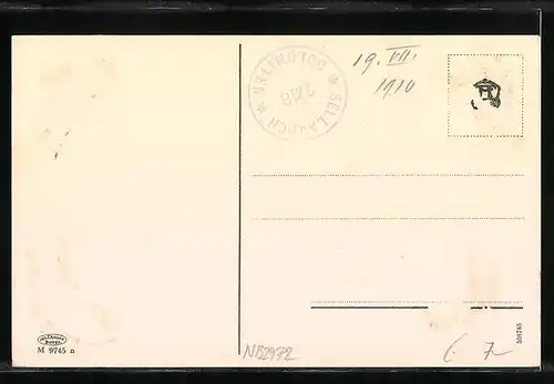 AK Sta. Maria in Wolkenstein, Partie an der Kirche in Gröden gegen die Sella