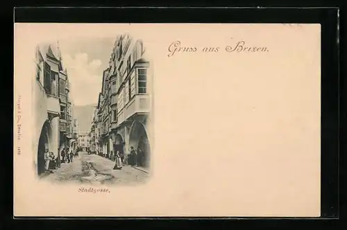 AK Brixen a. E., Blick in die Stadtgasse