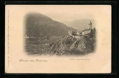 AK Sterzing, Blick auf das Schloss Sprechenstein