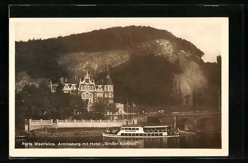 AK Porta Westfalica, Arminsberg mit Hotel Grosser Kurfürst