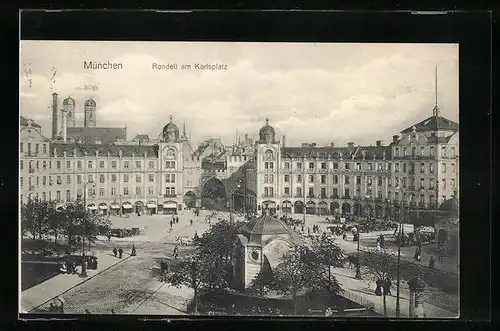 AK München, Rondell am Karlsplatz