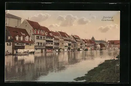 AK Bamberg, Uferpartie in Klein-Venedig