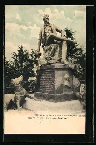 AK Rudelsburg, am Bismarckdenkmal