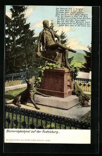 AK Rudelsburg, am Bismarckdenkmal