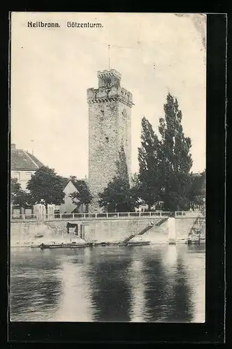 AK Heilbronn, Wasserseite vom Götzenturm