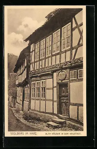 AK Stolberg im Harz, Alte Häuser in der Neustadt