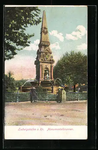 AK Ludwigshafen a. Rh., Monumentalbrunnen