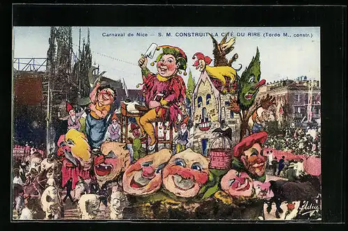 AK Nice, Carnaval, S. M. constuit la Cité du Rire, Umzugswagen zu Fasching