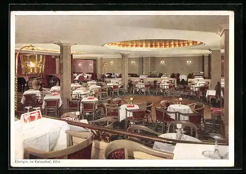 AK Köln, Café Königin im Hotel Kaiserhof, Innenansicht