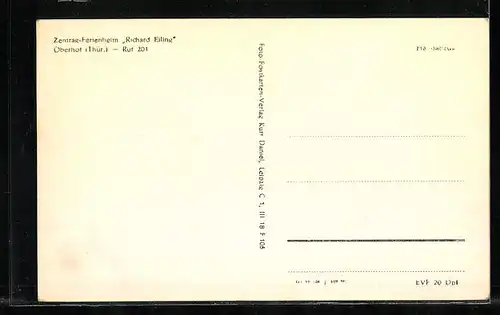 AK Oberhof i. Thür., Zentrag-Ferienheim Richard Eiling