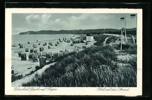 AK Baabe / Rügen, Blick auf den Strand