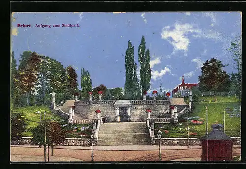 AK Erfurt, Aufgang zum Stadtpark