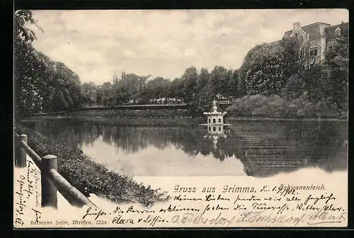 AK Grimma, Partie am Schwanenteich