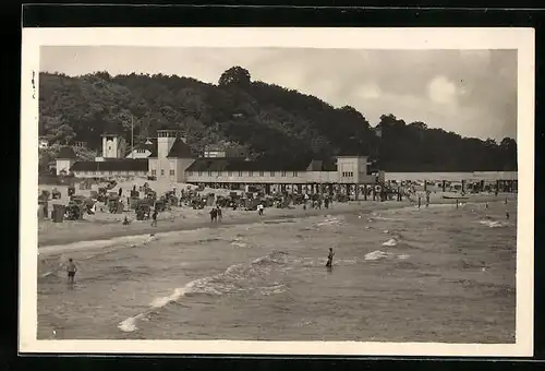 AK Heringsdorf / Seebad, Strand mit Badegästen