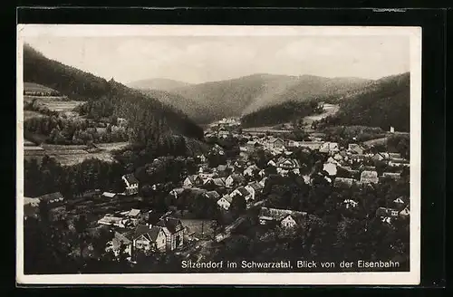 AK Sitzendorf / Schwarzatal, Panoramablick auf die Ortschaft