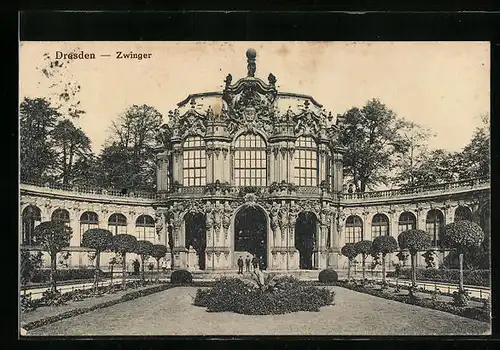 AK Dresden, Zwinger vom Garten aus gesehen
