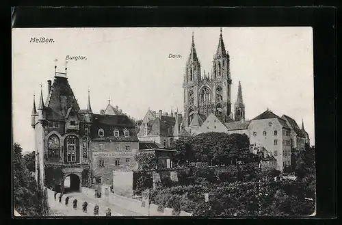 AK Meissen, Burgtor und Dom