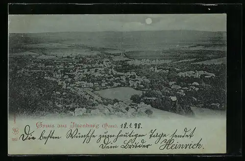 Mondschein-AK Ilsenburg / Harz, Totalansicht