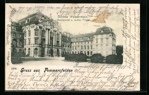 AK Pommersfelden, Schloss Weissenstein, Hauptportal