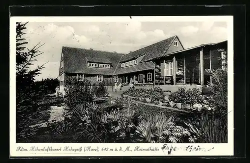 AK Hohegeiss / Harz, Partie mit Heimathütte