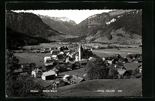 AK Bezau /Breg. Wald, Teilansicht mit Kirche