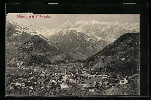 AK Schruns /Montafon, Teilansicht mit Kirche