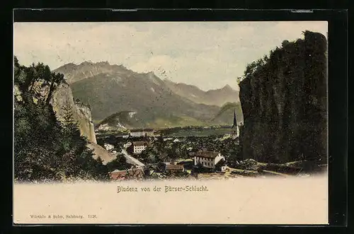 AK Bludenz, Teilansicht von der Bürser Schlucht