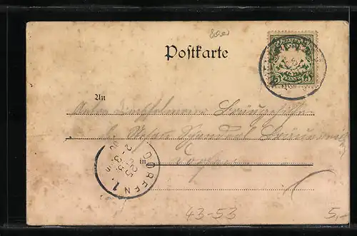 AK München, Schäfflertanz 1900, Zwischenpapusentanz während des Reifschwingens