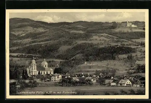 AK Pöllau, Teilansicht mit Pöllauberg