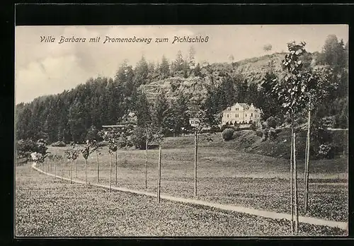 AK Neumarkt, Villa Barbara mit Promenadeweg zum Pichlschloss