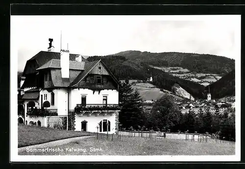 AK Kalwang, Ortspartie mit Gebäudeansicht