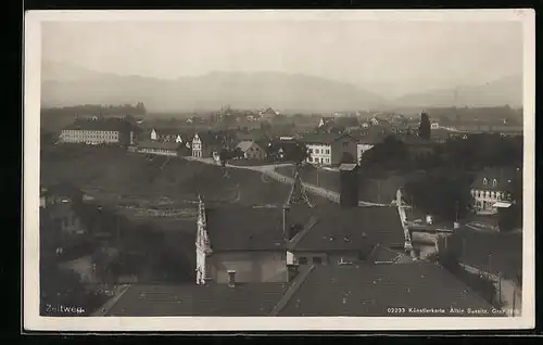 AK Zeltweg, Ortspartie mit Strasse