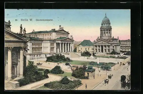 AK Berlin W., Blick auf den Gendarmenmarkt