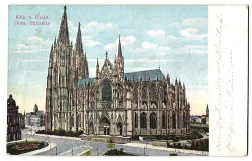 Relief-AK Köln a. Rhein, Südseite vom Dom