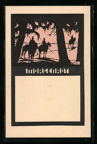 Künstler-AK sign. C. Tips: Soldaten im Morgenrot