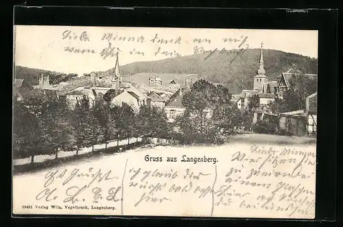 AK Langenberg, Teilansicht mit Kirche