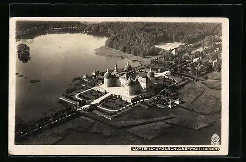 Foto-AK Walter Hahn, Dresden, Nr. 3781: Moritzburg, Luftaufnahme vom Jagdschloss