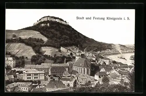 AK Königstein i. S., Stadt mit Festung