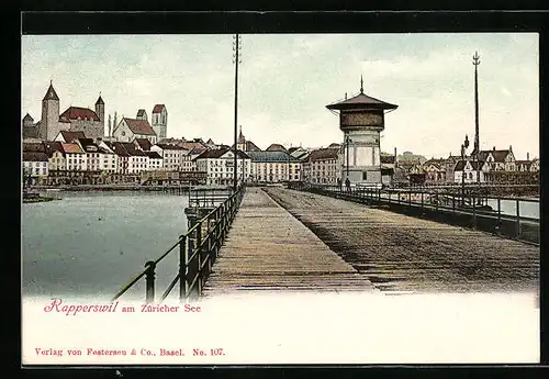 AK Rapperswil, Stadtansicht mit Brücke