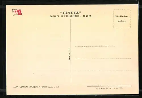 AK Italienisches Passagierschiff M.N. Giulio Cesare in voller Fahrt