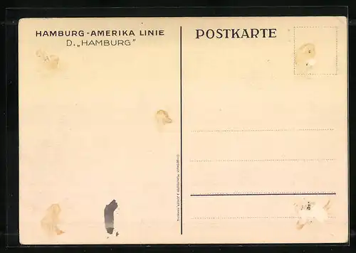 AK Passagierschiff Hamburg der H.-A.-Linie aus der Ferne