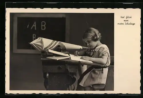 AK Viel Glück zum ersten Schultage