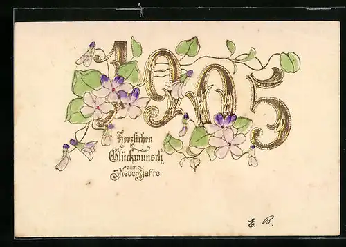 Präge-AK Glückwünsche zum neuen Jahre 1905
