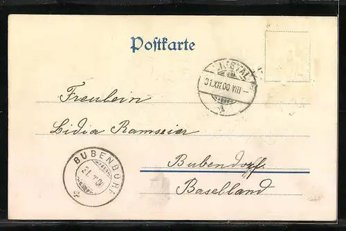 Künstler-AK Prosit Neujahr, Kleeblatt