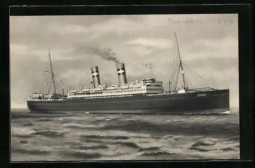 AK Passagierschiff SS Veendam auf hoher See