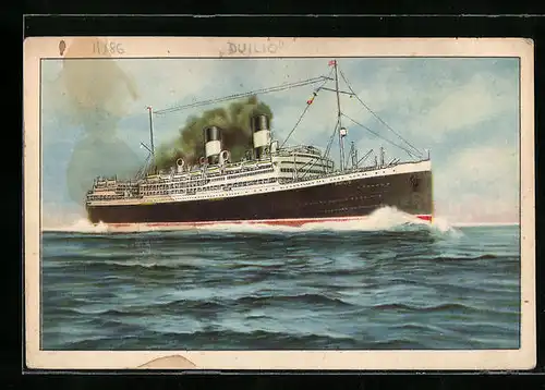 Künstler-AK Vierschraubenluxusdampfer Dvilio in voller Fahrt