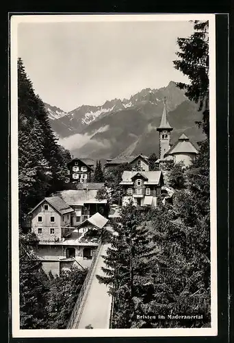 AK Bristen, Ortsansicht mit Kirche