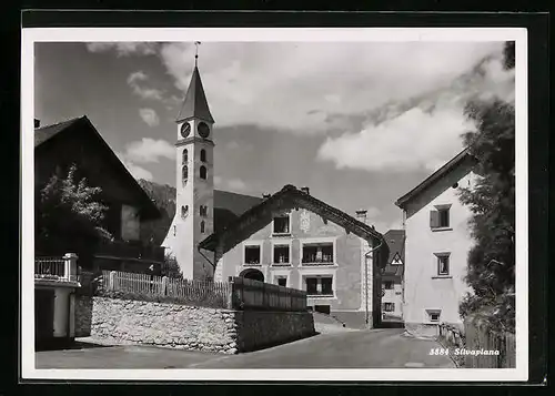 AK Silvaplana, Ortspartie an der Kirche